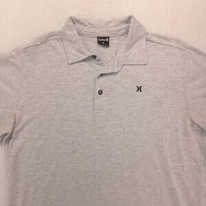 Hurley Casual Short Sleeve Collared Polo Shirt Adult Mens Size Medium M Gray